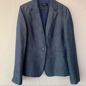 Talbots Blue Linen Blazer Jacket